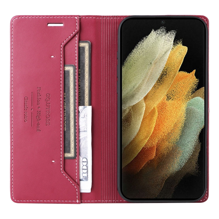 For Samsung Galaxy S21 Ultra 5G GQUTROBE G01 RFID Anti-theft Leather Phone Case