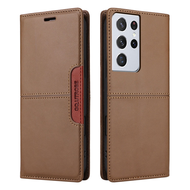 For Samsung Galaxy S21 Ultra 5G GQUTROBE G01 RFID Anti-theft Leather Phone Case