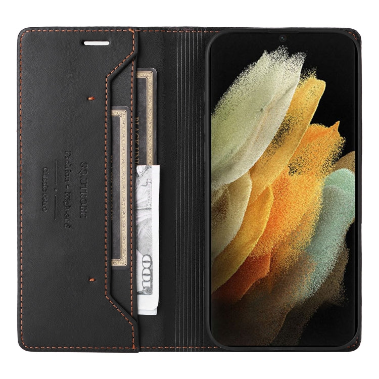For Samsung Galaxy S21 Ultra 5G GQUTROBE G01 RFID Anti-theft Leather Phone Case