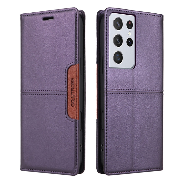 For Samsung Galaxy S21 Ultra 5G GQUTROBE G01 RFID Anti-theft Leather Phone Case
