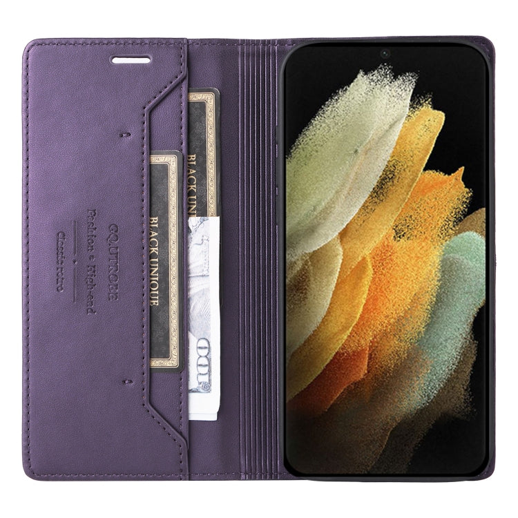 For Samsung Galaxy S21 Ultra 5G GQUTROBE G01 RFID Anti-theft Leather Phone Case