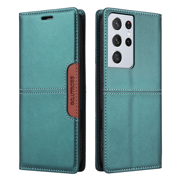 For Samsung Galaxy S21 Ultra 5G GQUTROBE G01 RFID Anti-theft Leather Phone Case