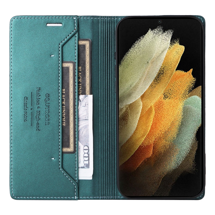 For Samsung Galaxy S21 Ultra 5G GQUTROBE G01 RFID Anti-theft Leather Phone Case