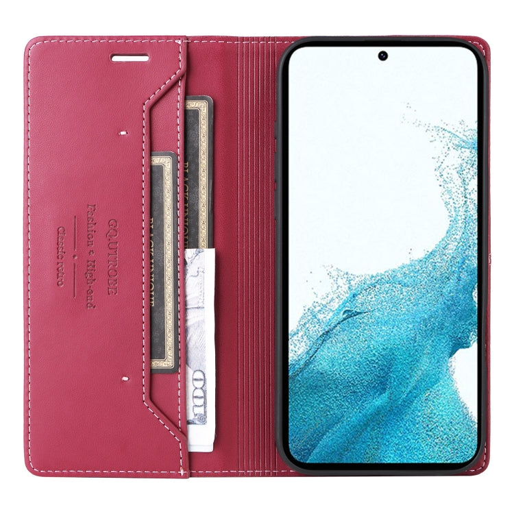 For Samsung Galaxy S21 FE 5G GQUTROBE G01 RFID Anti-theft Leather Phone Case