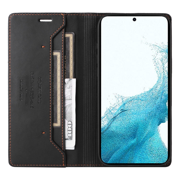 For Samsung Galaxy S21 FE 5G GQUTROBE G01 RFID Anti-theft Leather Phone Case
