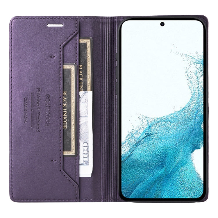 For Samsung Galaxy S22 5G GQUTROBE G01 RFID Anti-theft Leather Phone Case