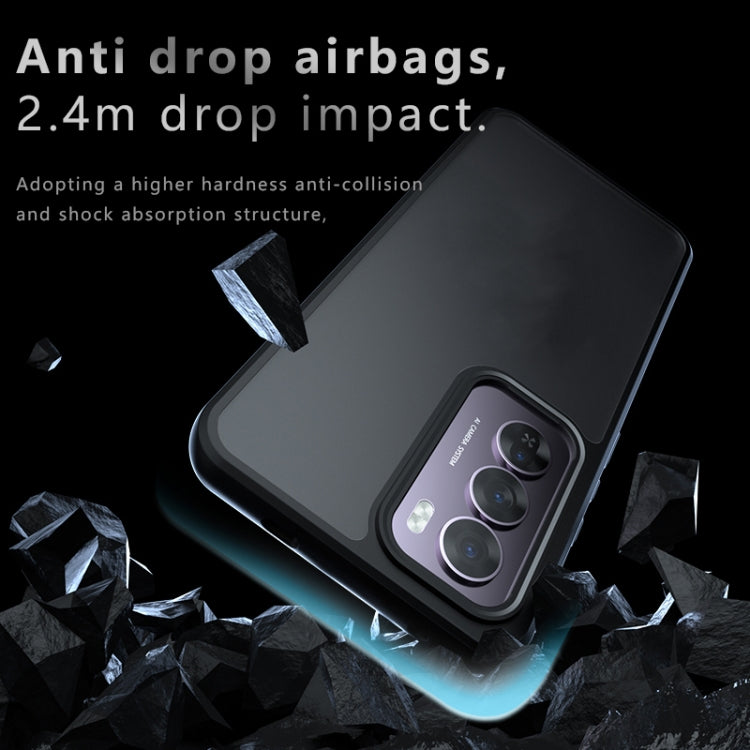 For OPPO Reno12 Global Armor Big Pore PC Hybrid TPU Phone Case - Transparent