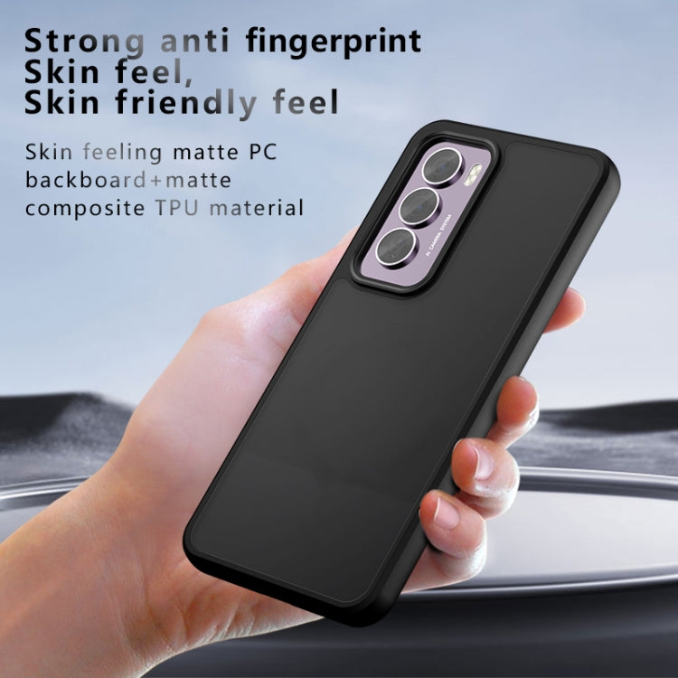 For OPPO Reno12 Global Armor Big Pore PC Hybrid TPU Phone Case - Transparent