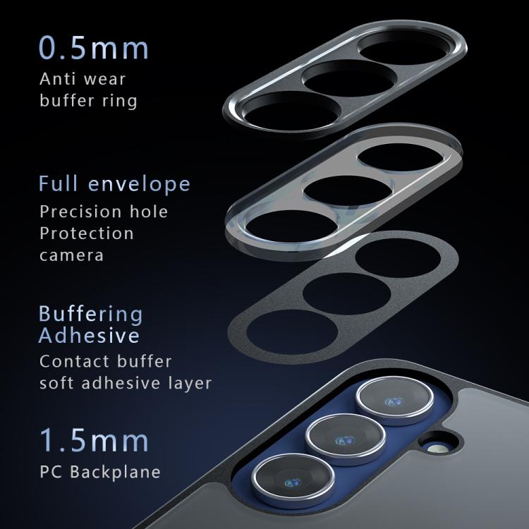 For Samsung Galaxy S25 FE 5G Armor Precise Hole PC Hybrid TPU Phone Case - Frosted Black