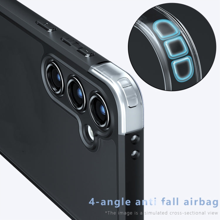For Samsung Galaxy S24 FE 5G Armor Precise Hole PC Hybrid TPU Phone Case - Transparent