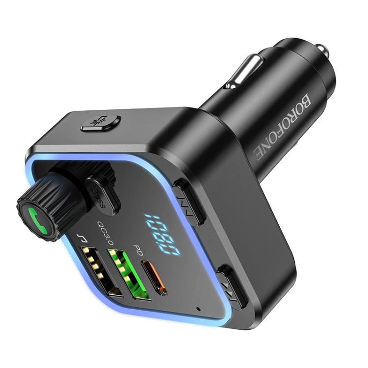 Borofone BC53 Highway PD20W & QC3.0 Car Bluetooth FM Transmitter - Black