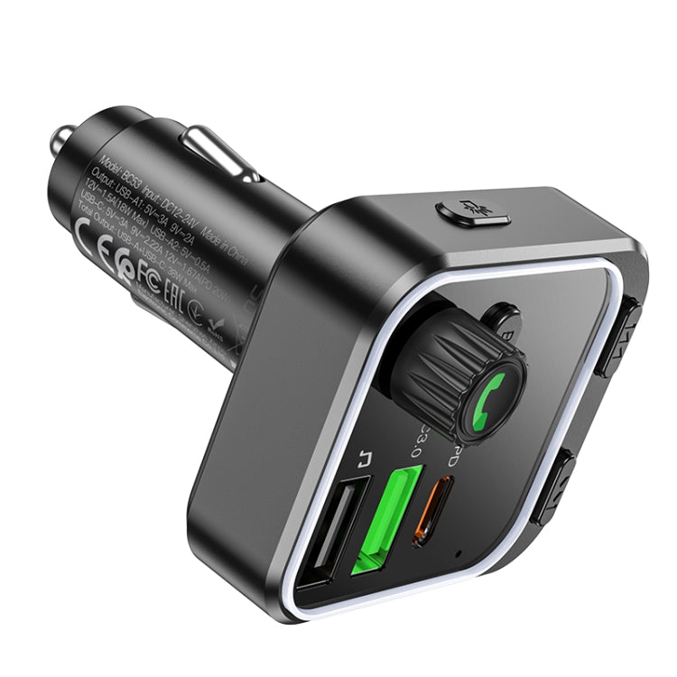 Borofone BC53 Highway PD20W & QC3.0 Car Bluetooth FM Transmitter - Black
