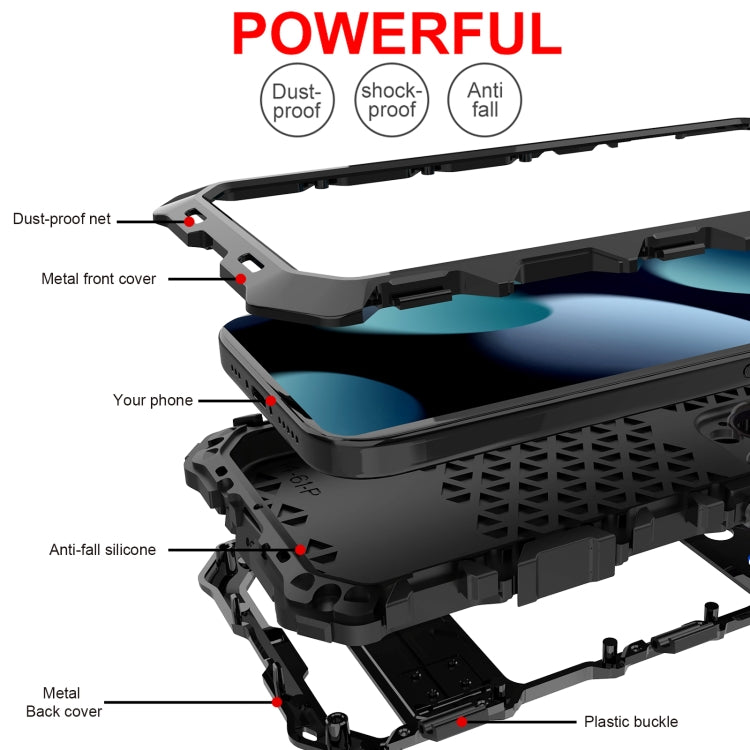 For iPhone 15 Pro R-JUST Life Waterproof Dustproof Shockproof Phone Case
