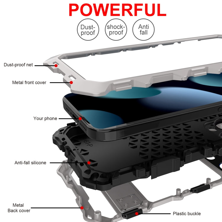 For iPhone 15 Pro R-JUST Life Waterproof Dustproof Shockproof Phone Case