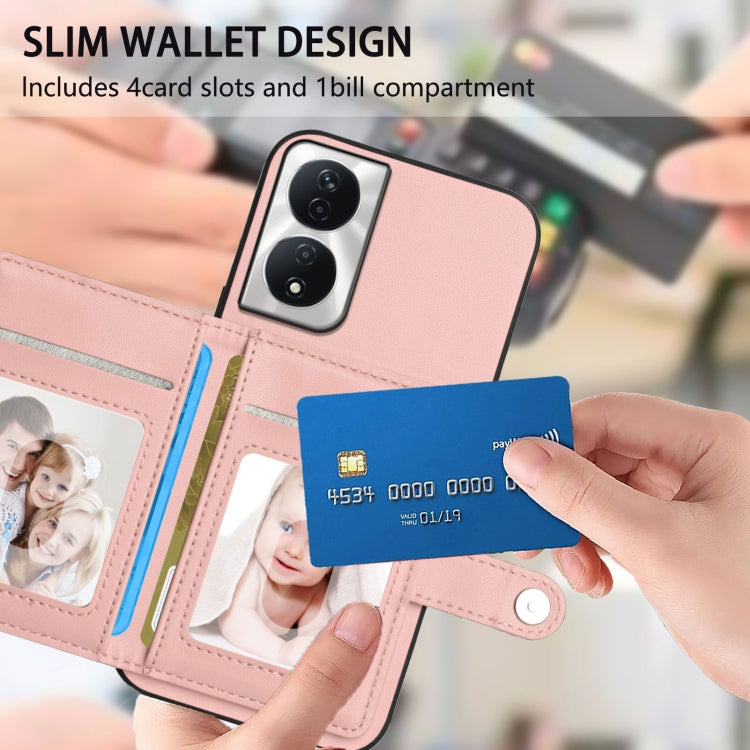 For Honor X7b / Play 8T 5G Button Card Bag RFID Anti-theft Phone Case