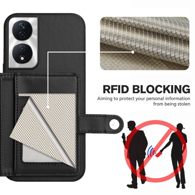 For Honor X7b / Play 8T 5G Button Card Bag RFID Anti-theft Phone Case