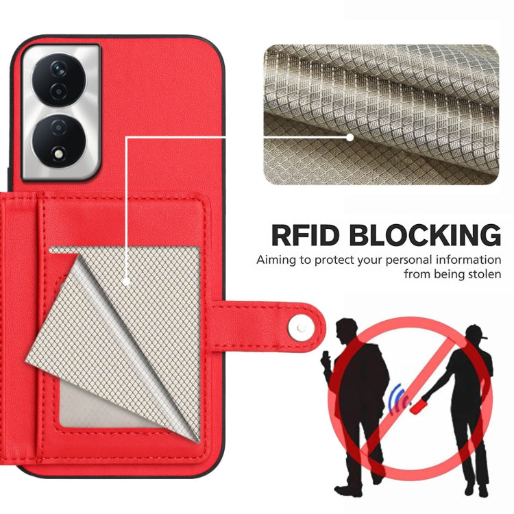 For Honor X7b / Play 8T 5G Button Card Bag RFID Anti-theft Phone Case