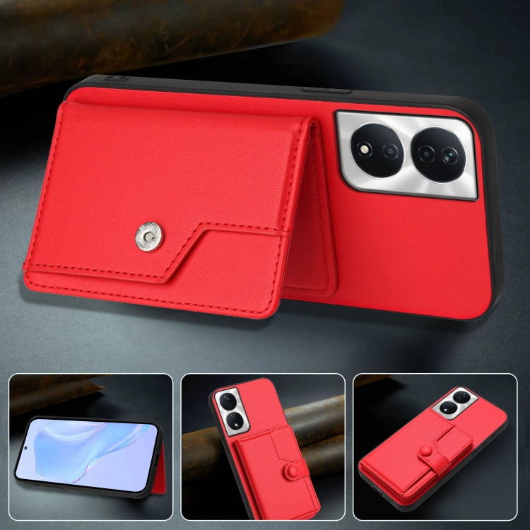 For Honor X7b / Play 8T 5G Button Card Bag RFID Anti-theft Phone Case