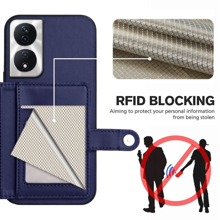 For Honor X7b / Play 8T 5G Button Card Bag RFID Anti-theft Phone Case
