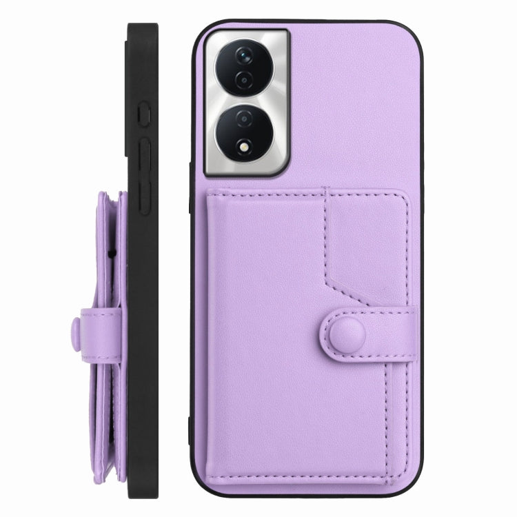 For Honor X7b / Play 8T 5G Button Card Bag RFID Anti-theft Phone Case
