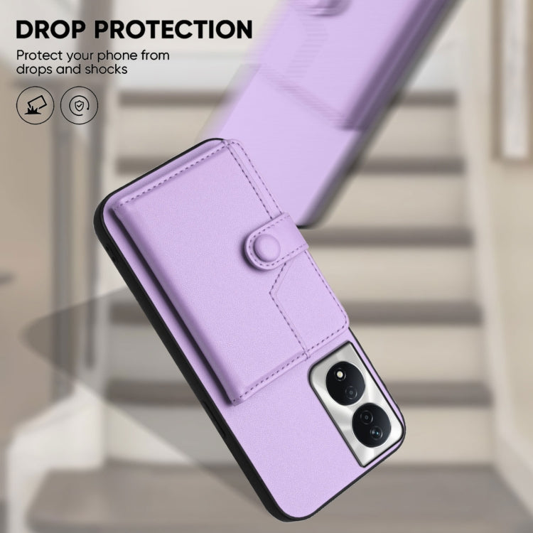 For Honor X7b / Play 8T 5G Button Card Bag RFID Anti-theft Phone Case