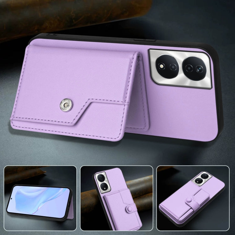 For Honor X7b / Play 8T 5G Button Card Bag RFID Anti-theft Phone Case