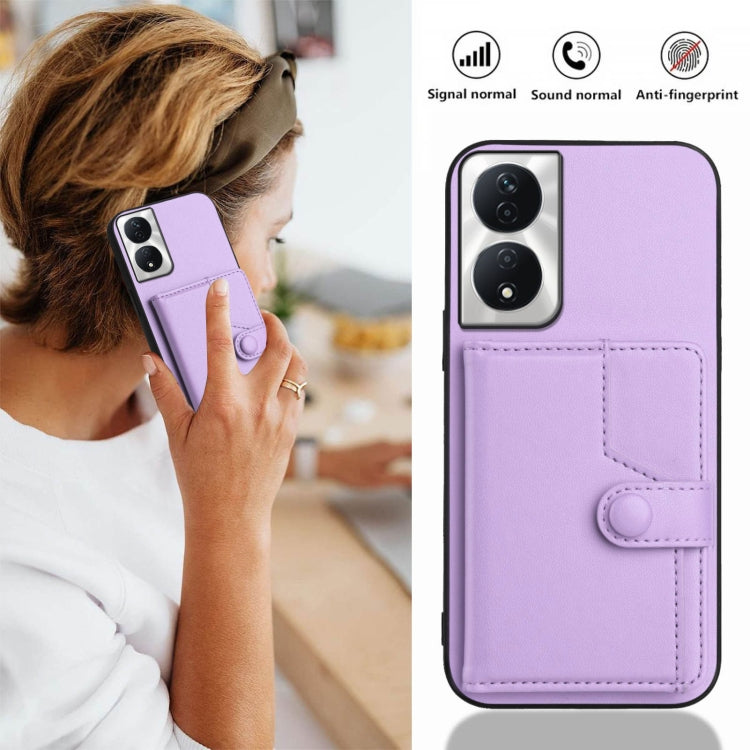 For Honor X7b / Play 8T 5G Button Card Bag RFID Anti-theft Phone Case