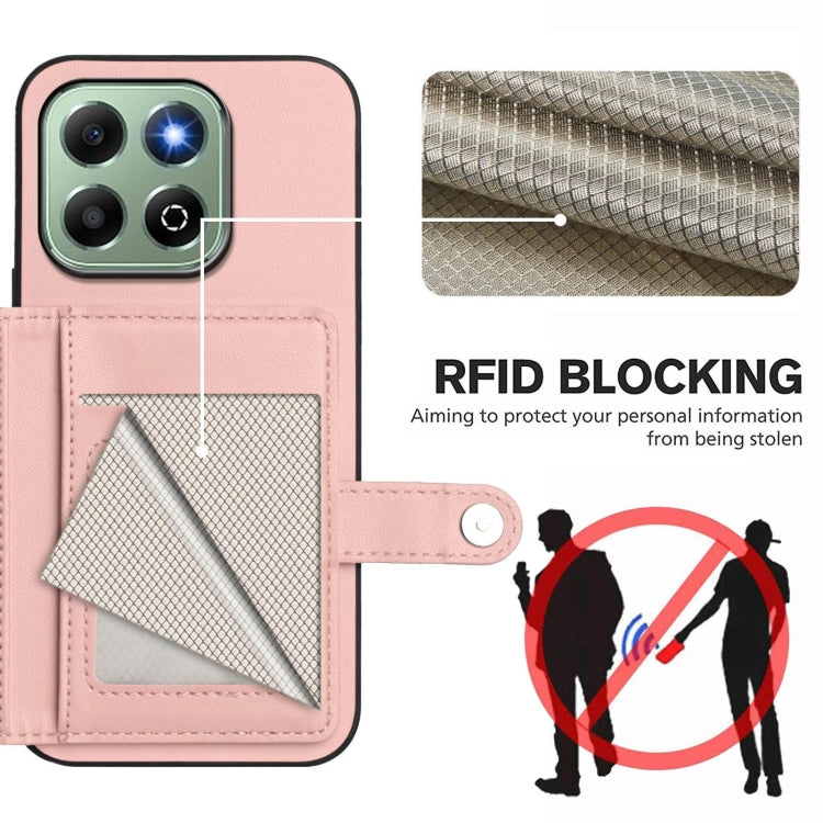 For Honor X6b Button Card Bag RFID Anti-theft Phone Case