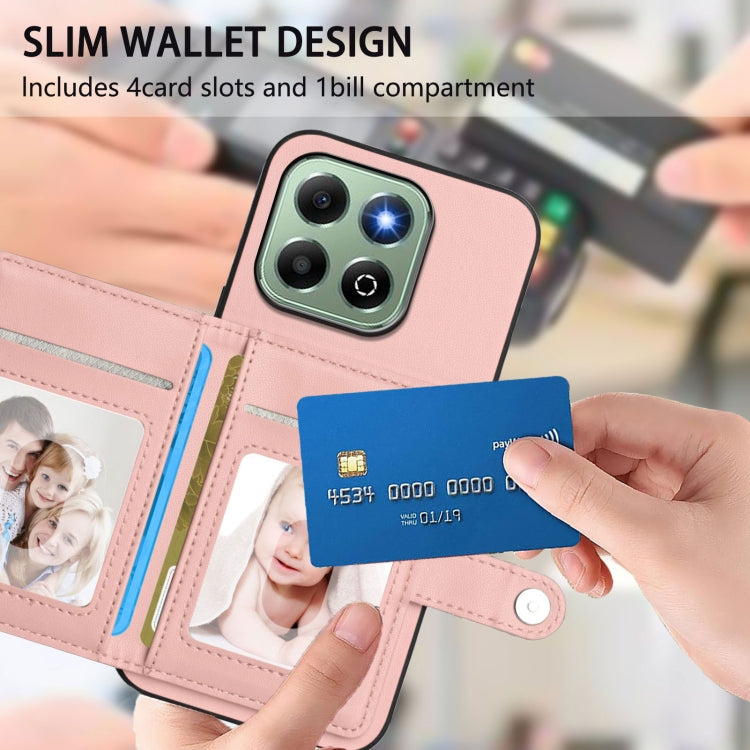 For Honor X6b Button Card Bag RFID Anti-theft Phone Case
