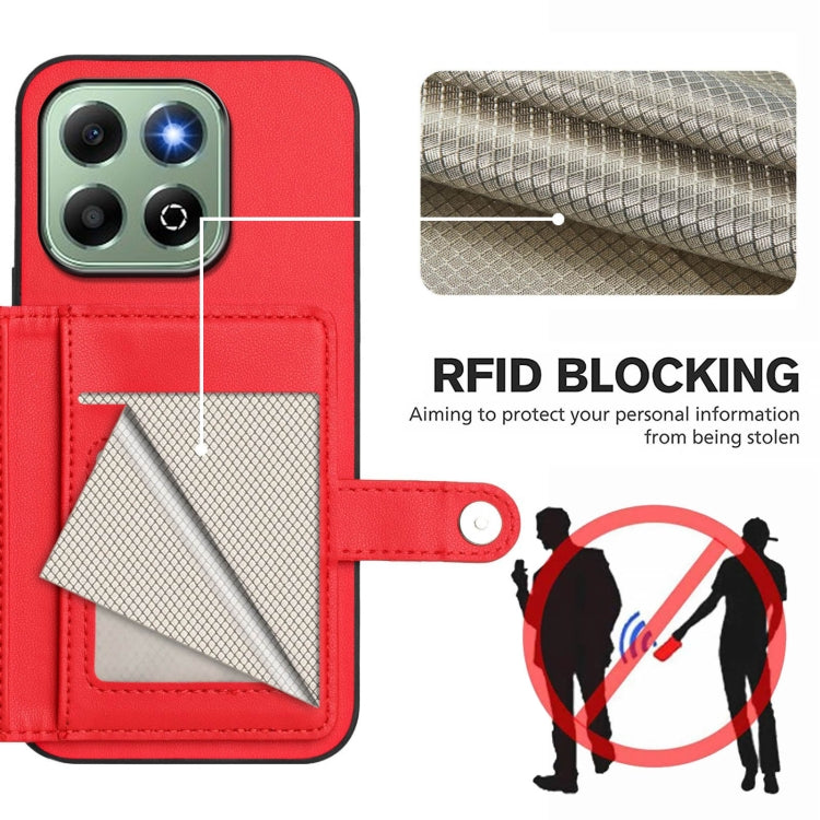 For Honor X6b Button Card Bag RFID Anti-theft Phone Case