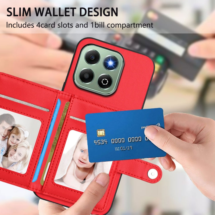 For Honor X6b Button Card Bag RFID Anti-theft Phone Case