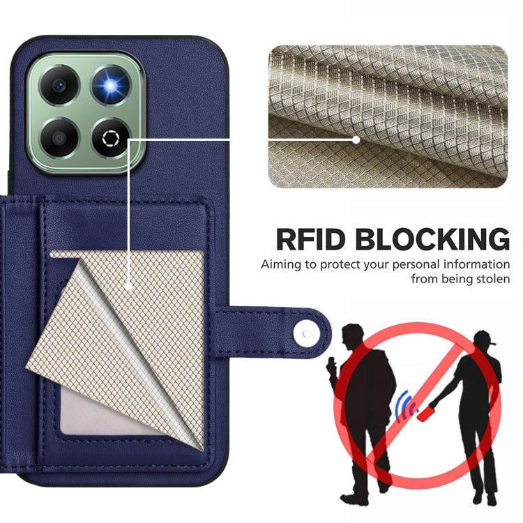 For Honor X6b Button Card Bag RFID Anti-theft Phone Case
