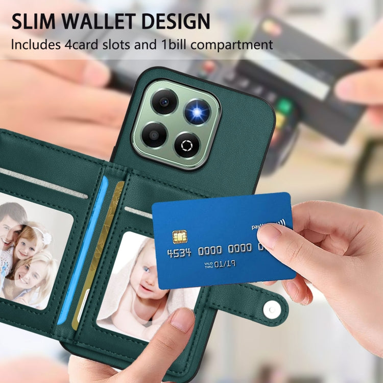 For Honor X6b Button Card Bag RFID Anti-theft Phone Case