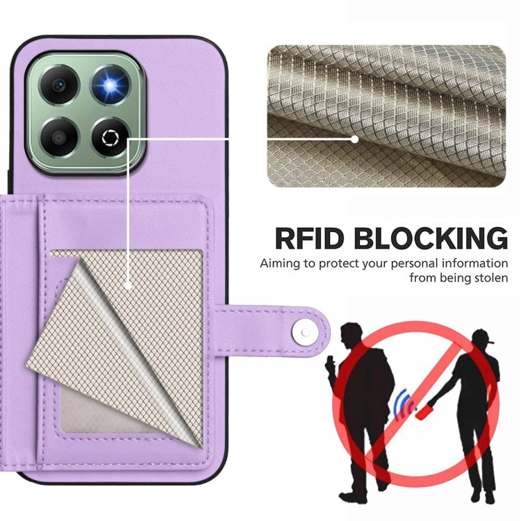 For Honor X6b Button Card Bag RFID Anti-theft Phone Case