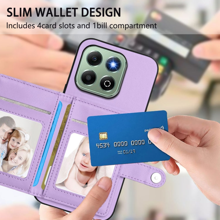 For Honor X6b Button Card Bag RFID Anti-theft Phone Case