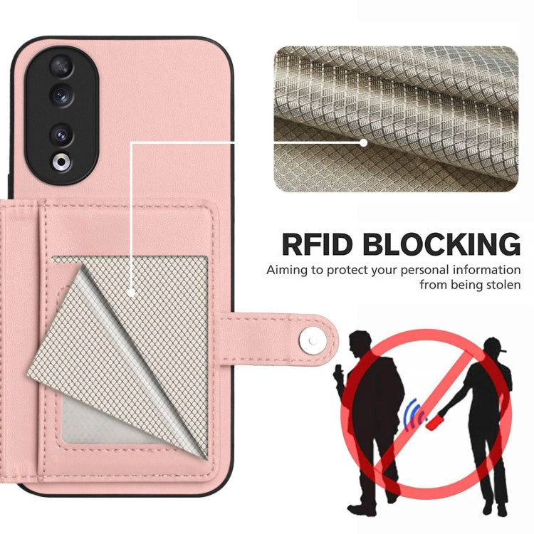 For Honor 90 Button Card Bag RFID Anti-theft Phone Case