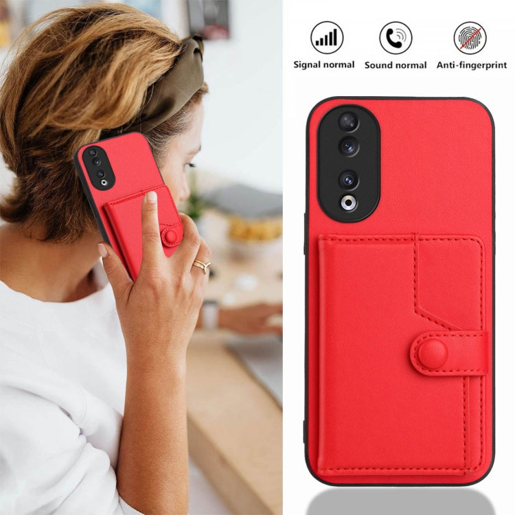 For Honor 90 Button Card Bag RFID Anti-theft Phone Case