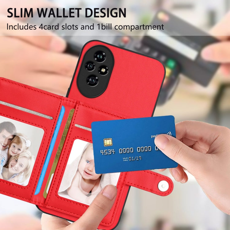 For Honor 200 Button Card Bag RFID Anti-theft Phone Case