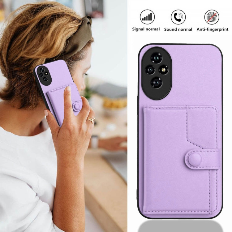 For Honor 200 Button Card Bag RFID Anti-theft Phone Case