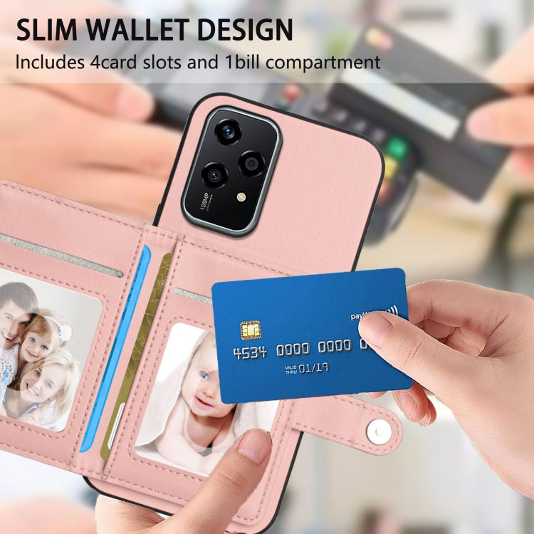 For Honor 200 Lite 5G Button Card Bag RFID Anti-theft Phone Case