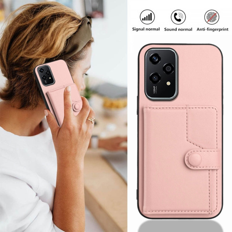For Honor 200 Lite 5G Button Card Bag RFID Anti-theft Phone Case