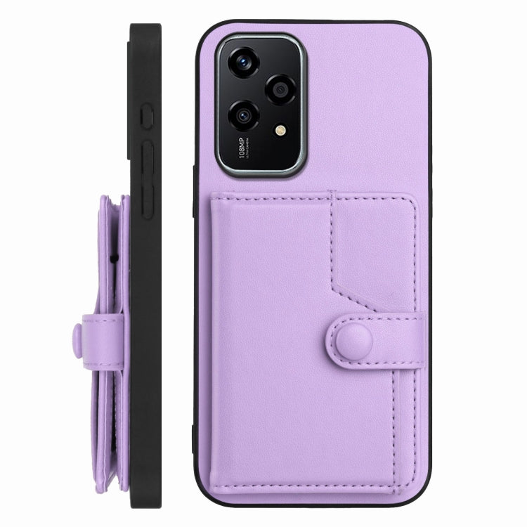For Honor 200 Lite 5G Button Card Bag RFID Anti-theft Phone Case