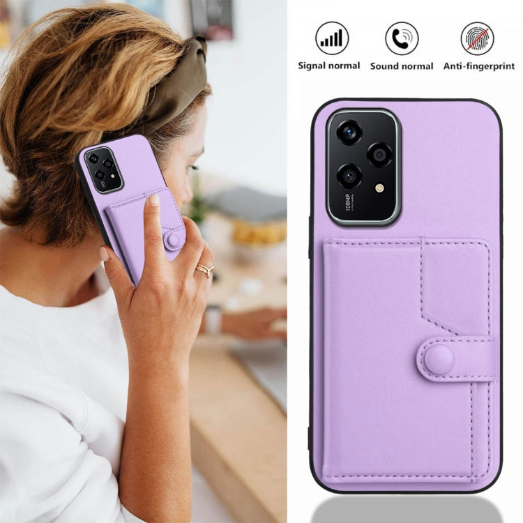 For Honor 200 Lite 5G Button Card Bag RFID Anti-theft Phone Case