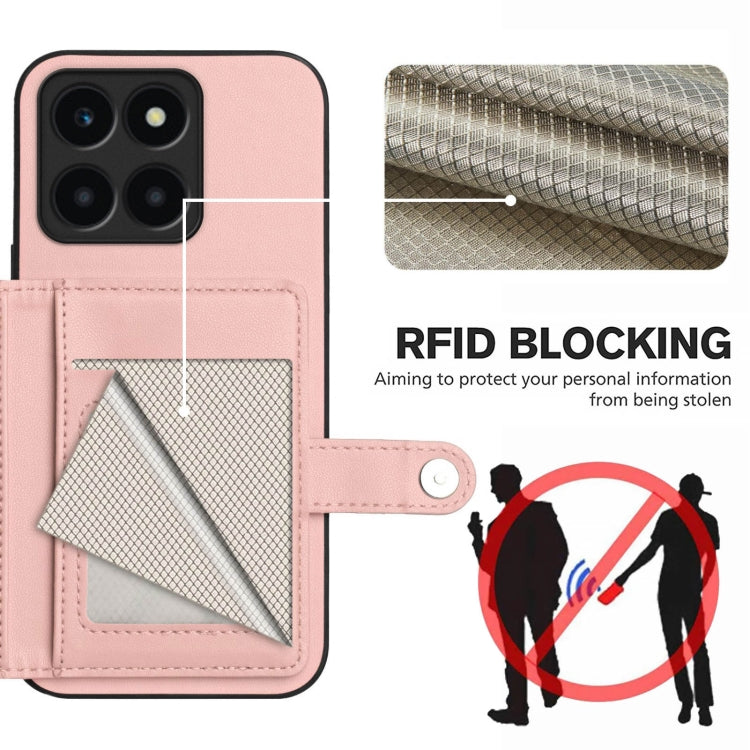 For Honor X6a Global Button Card Bag RFID Anti-theft Phone Case