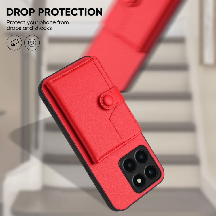 For Honor X6a Global Button Card Bag RFID Anti-theft Phone Case