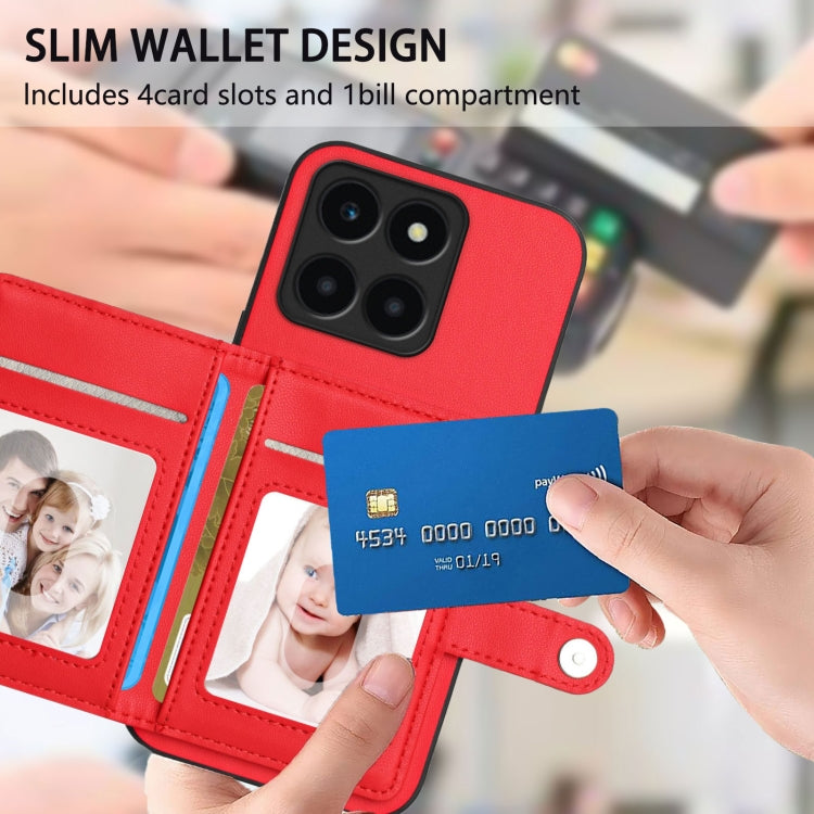For Honor X6a Global Button Card Bag RFID Anti-theft Phone Case