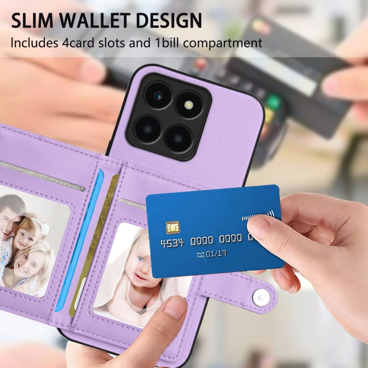 For Honor X6a Global Button Card Bag RFID Anti-theft Phone Case