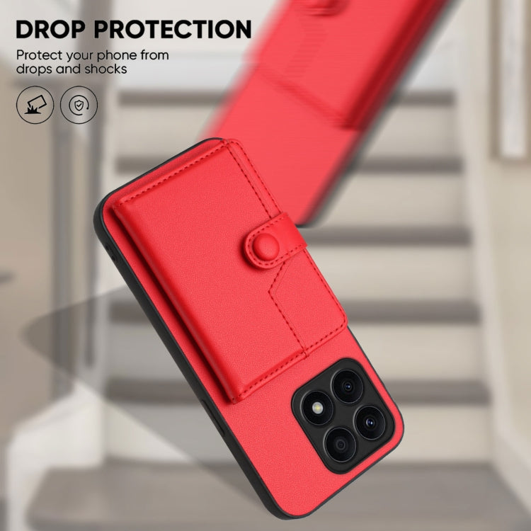 For Honor X8a Button Card Bag RFID Anti-theft Phone Case