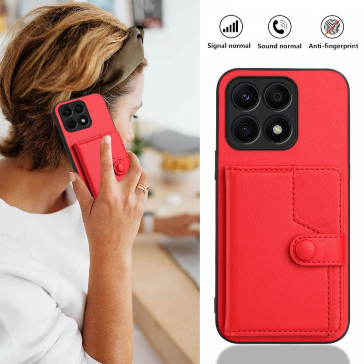 For Honor X8a Button Card Bag RFID Anti-theft Phone Case