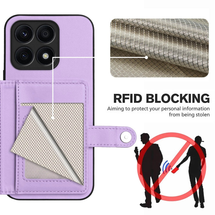 For Honor X8a Button Card Bag RFID Anti-theft Phone Case